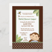 5 x 7 Neutraal Papgayo Monkey Birthday Uitnodiging (Voorkant / Achterkant)