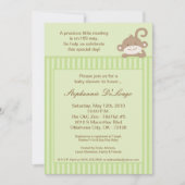 5 x 7 Neutrale Groene Monkey Baby shower Uitnodigi Kaart (Voorkant)
