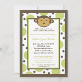 5 x 7 Neutrale Modern Mod Monkey Baby shower Uitno Kaart (Voorkant)