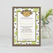 5 x 7 Neutrale Modern Mod Monkey Baby shower Uitno Kaart (Staand voorkant)