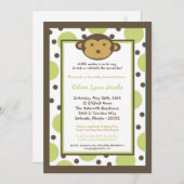 5 x 7 Neutrale Modern Mod Monkey Baby shower Uitno Kaart (Voorkant / Achterkant)