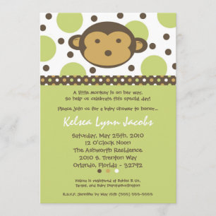 5 x 7 Neutrale Modern Mod Monkey Baby shower Uitno Kaart