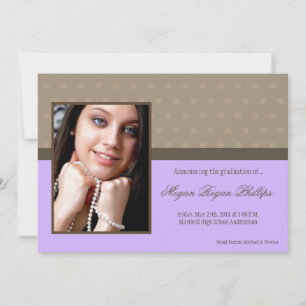 5 x 7 Paarse aankondiging van het Hoger Afstuderen