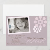 5 x 7 Paarse ventilator foto van Birthday Party Kaart (Voorkant / Achterkant)