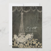 5 x 7 Paris Chalkboard  Chandelier Typografie Kaart (Achterkant)