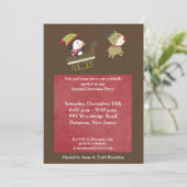 5 x 7 Penguin/Reindeer Kerstspellen Uitnodiging (Staand voorkant)