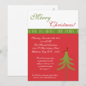 5 x 7 Pine Tree Red Robin Kerstparty uitnodiging (Voorkant / Achterkant)