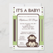 5 x 7 Pop Monkey Neutral Jung Baby shower Invitati Kaart (Voorkant)