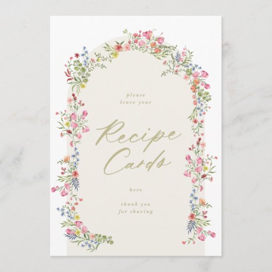 5 x 7 Recept Kaarten bloemenboog vrijgezellenfeest (Voorkant)