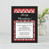 5 x 7 Red Black Damask-kerstfeestdag Kaart (Staand voorkant)