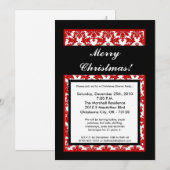 5 x 7 Red Black Damask-kerstfeestdag Kaart (Voorkant / Achterkant)