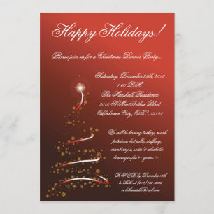 5 x 7 Red XMAS Tree-kerstfeest Kaart