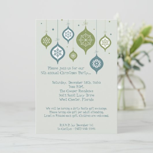 5 x 7 Retro XMAS-kerstversieringen Kaart (Staand voorkant)