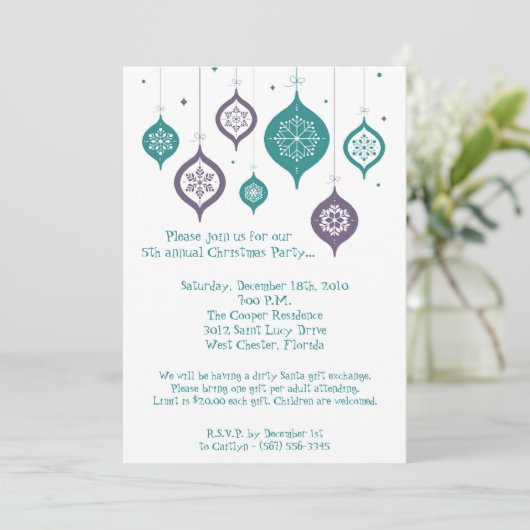 5 x 7 Retro XMAS-kerstversieringen Kaart (Staand voorkant)