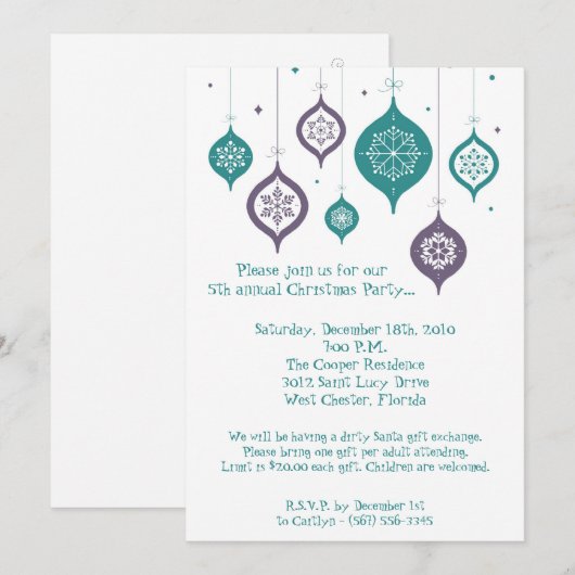 5 x 7 Retro XMAS-kerstversieringen Kaart (Voorkant / Achterkant)