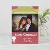 5 x 7 Rood-witte kerstversiering Uitnodiging (Staand voorkant)