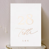 5 x 7 Roos Goud Zwart Formele Trouwtafel Nummer Folie Uitnodiging