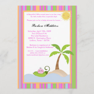 5 x 7 Rooster Sweetpea in Pod Baby shower Invitati Kaart