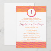 5 x 7 Roze en Oranje Polka Dot Birthday Uitnodigin Kaart (Voorkant / Achterkant)
