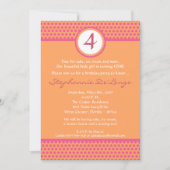 5 x 7 Roze en Oranje Polka Dot Birthday Uitnodigin Kaart (Voorkant)