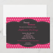 5 x 7 Roze pokadot Sweet 16 Aannodiging op zaterda Kaart (Voorkant / Achterkant)