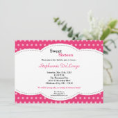 5 x 7 Roze pokadot Sweet 16 Aannodiging op zaterda Kaart (Staand voorkant)