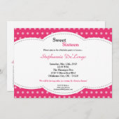 5 x 7 Roze pokadot Sweet 16 Aannodiging op zaterda Kaart (Voorkant / Achterkant)