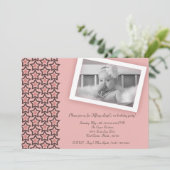 5 x 7 Roze Star Photo Birthday Party Invitation Kaart (Staand voorkant)