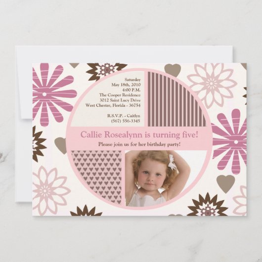 5 x 7 Roze ventilator Foto van Birthday Party - Ui Kaart (Voorkant)