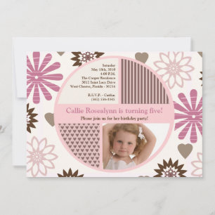 5 x 7 Roze ventilator Foto van Birthday Party - Ui Kaart