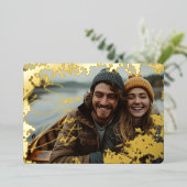 5" x 7" Rustieke echte goud folie Bewaar de datum Feestdagenkaart (Staand Voorkant)