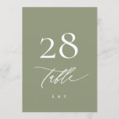 5 x 7 Sage Groen Moderne Kalligrafie Tafelnummers (Voorkant)