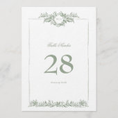 5 x 7 salie groene bladkrans ingelijst tafelnummer (Voorkant)