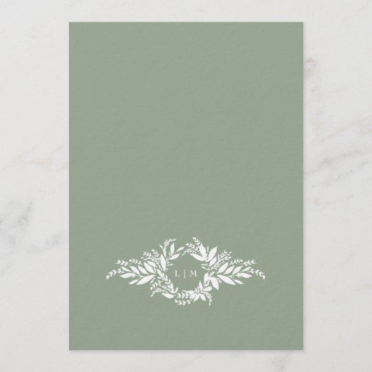 5 x 7 salie groene bladkrans ingelijst tafelnummer (Achterkant)