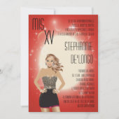 5 x 7 Sassy Blonde Quinceanera Birthday Uitnodigin Kaart (Voorkant)