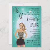 5 x 7 Sassy Blonde Quinceanera Birthday Uitnodigin Kaart (Voorkant)