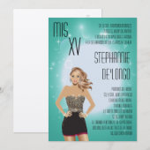 5 x 7 Sassy Blonde Quinceanera Birthday Uitnodigin Kaart (Voorkant / Achterkant)