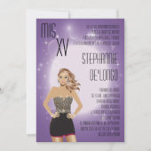 5 x 7 Sassy Blonde Quinceanera Birthday Uitnodigin Kaart (Voorkant)