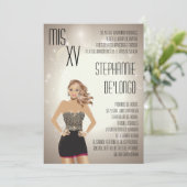 5 x 7 Sassy Blonde Quinceanera Birthday Uitnodigin Kaart (Staand voorkant)
