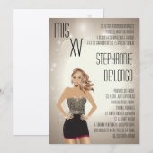 5 x 7 Sassy Blonde Quinceanera Birthday Uitnodigin Kaart (Voorkant / Achterkant)