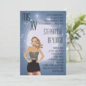 5 x 7 Sassy Blonde Quinceanera Birthday Uitnodigin Kaart (Staand voorkant)
