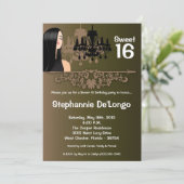 5 x 7 Sassy Girl Sweet 16 Birthday Invitation Kaart (Staand voorkant)
