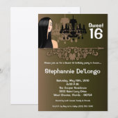5 x 7 Sassy Girl Sweet 16 Birthday Invitation Kaart (Voorkant / Achterkant)