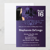 5 x 7 Sassy Girl Sweet 16 Birthday Invitation Kaart (Voorkant / Achterkant)