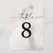 5 x 7 Script Modern Foto Huwelijks Tafel Nummers Kaart (Voorkant)