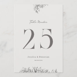 5 x 7 Tafelnummer botanische bruiloft