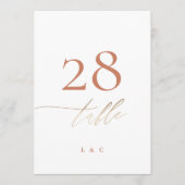 5 x 7 Terracotta Elegant Goud Trouwtafel Nummer (Voorkant)