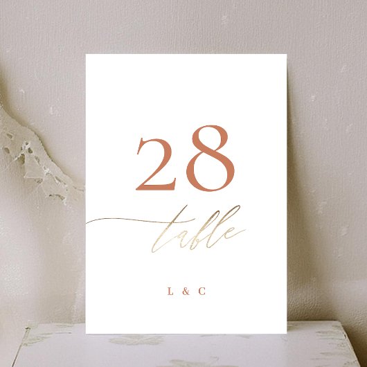 5 x 7 Terracotta Elegant Goud Trouwtafel Nummer