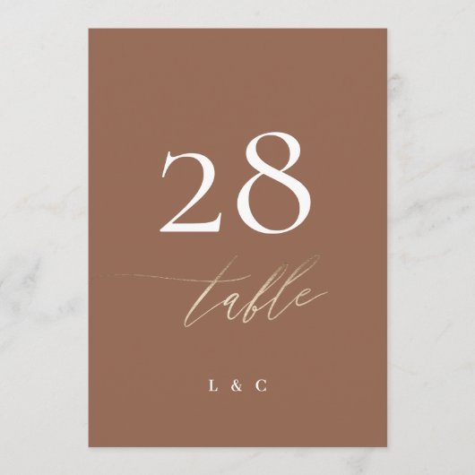 5 x 7 Terracotta Elegante Boho Gold trouwnummers (Voorkant)