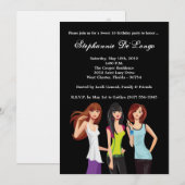 5 x 7 Tieners Teen Sweet 16 Birthday Invitation Kaart (Voorkant / Achterkant)